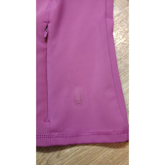 Spyder Jacket Womens Medium Pink Sweatshirt Full Zip Zipped Pockets Stretch Gym - Picture 3 of 16